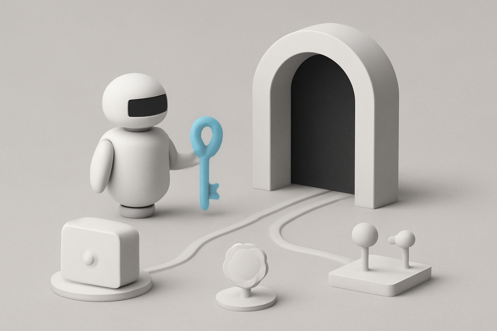 When Should an AI Agent Touch a Blockchain? — editorial illustration about AI × Crypto