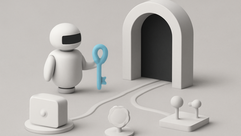 When Should an AI Agent Touch a Blockchain? — editorial illustration about AI × Crypto