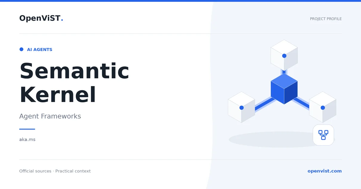 Semantic Kernel — OpenViST project profile in Agent Frameworks.