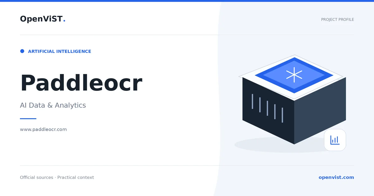 Paddleocr — OpenViST project profile in AI Data & Analytics.