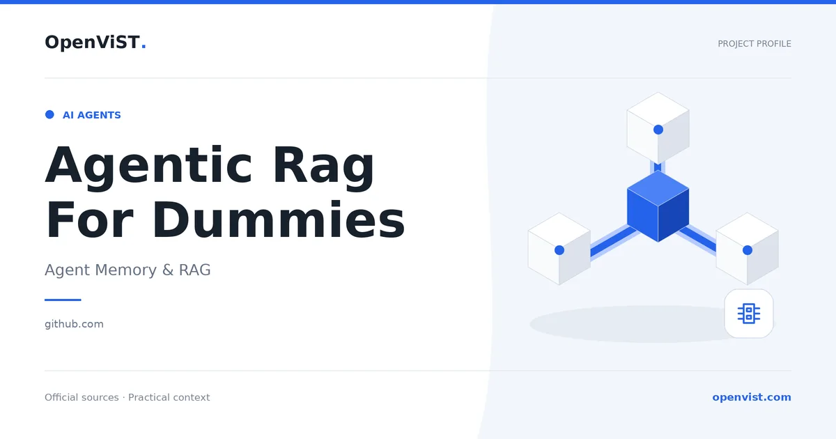 Agentic Rag For Dummies — OpenViST project profile in Agent Memory & RAG.