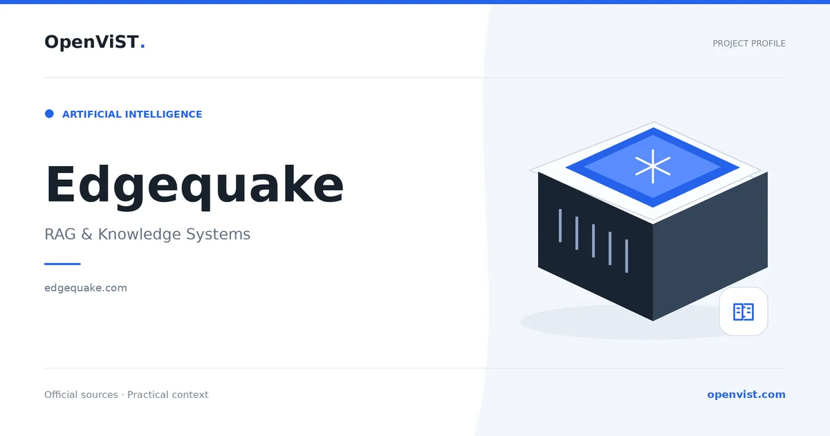Edgequake — OpenViST project profile in RAG & Knowledge Systems.
