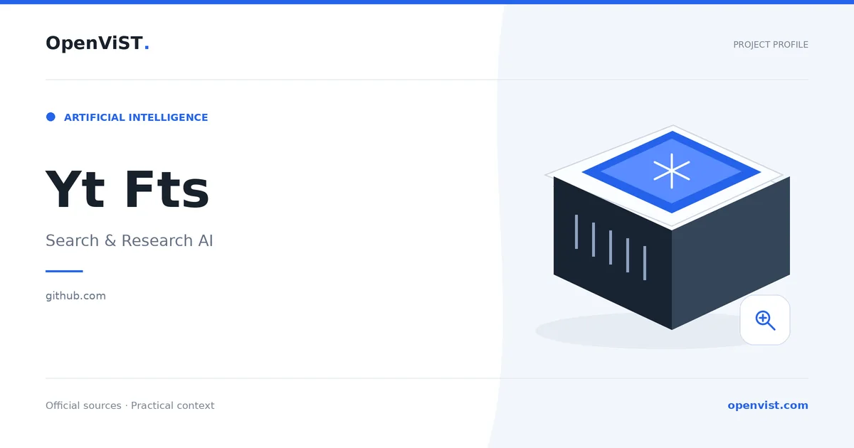 Yt Fts — OpenViST project profile in Search & Research AI.