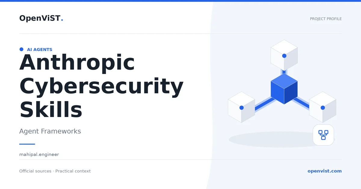 Anthropic Cybersecurity Skills — OpenViST project profile in Agent Frameworks.