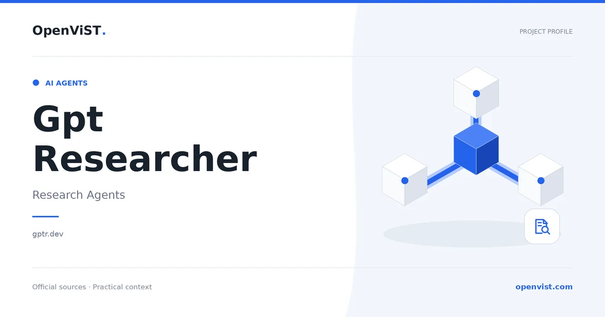 Gpt Researcher — OpenViST project profile in Research Agents.