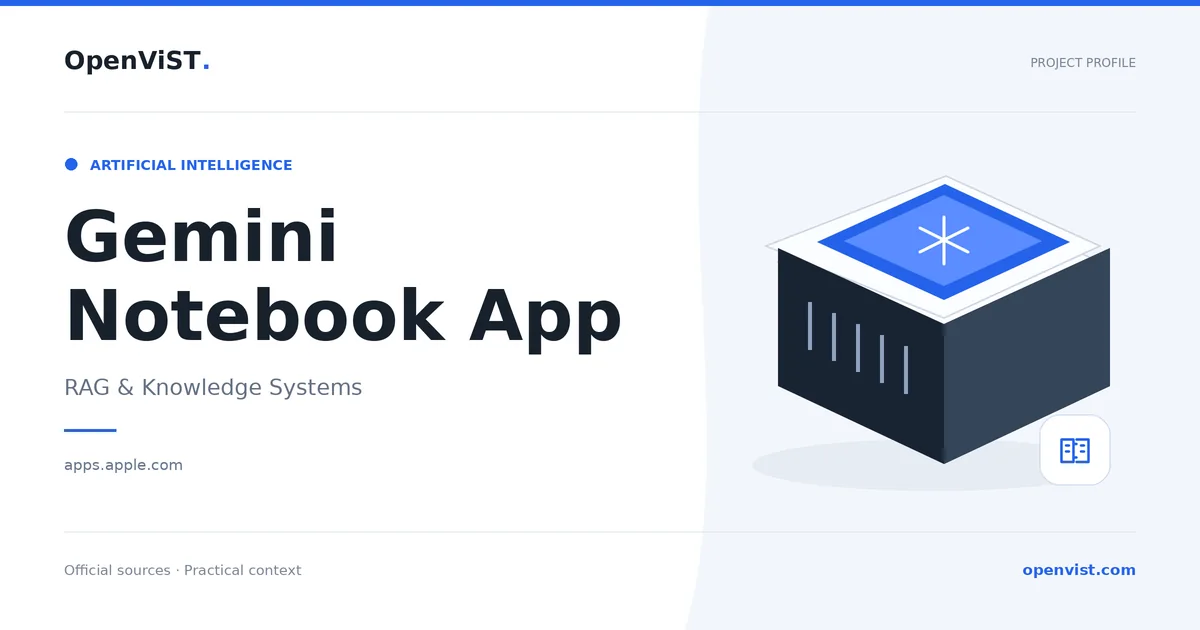 Gemini Notebook App — OpenViST project profile in RAG & Knowledge Systems.