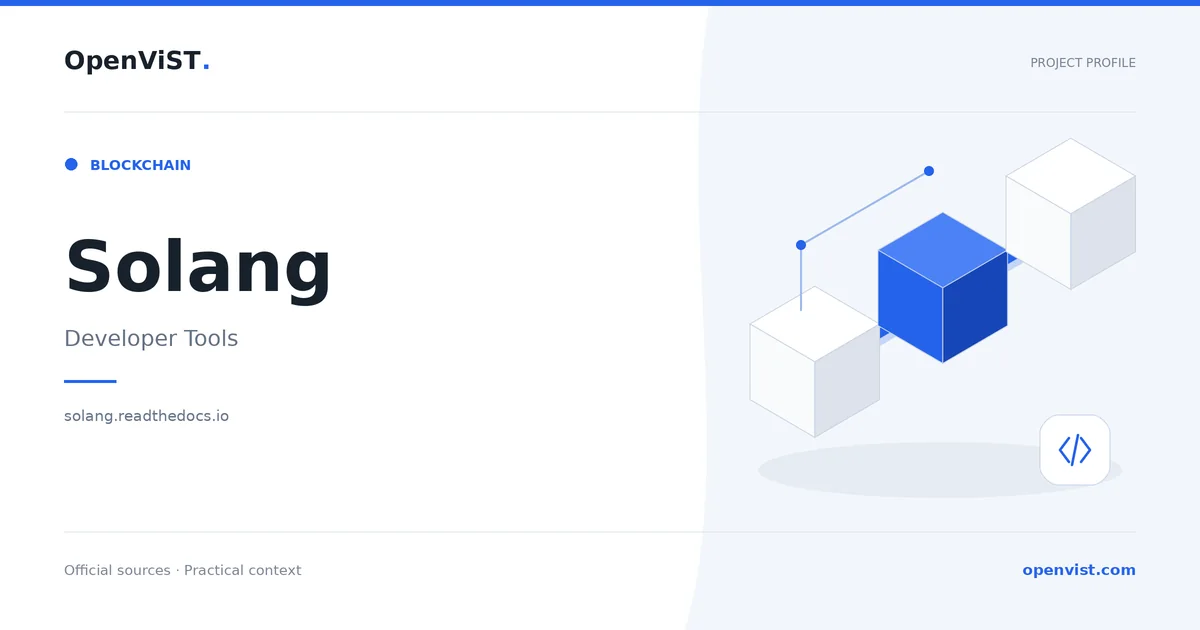 Solang — OpenViST project profile in Developer Tools.