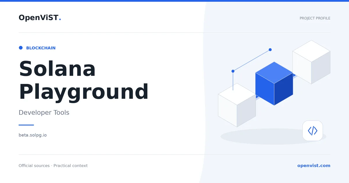 Solana Playground — OpenViST project profile in Developer Tools.