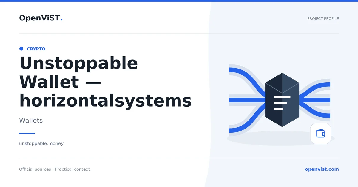 Unstoppable Wallet — horizontalsystems — OpenViST project profile in Wallets.