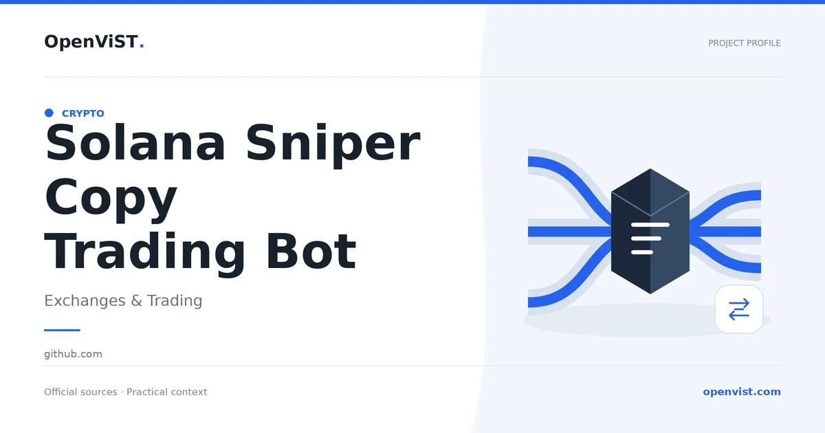 Solana Sniper Copy Trading Bot — OpenViST project profile in Exchanges & Trading.