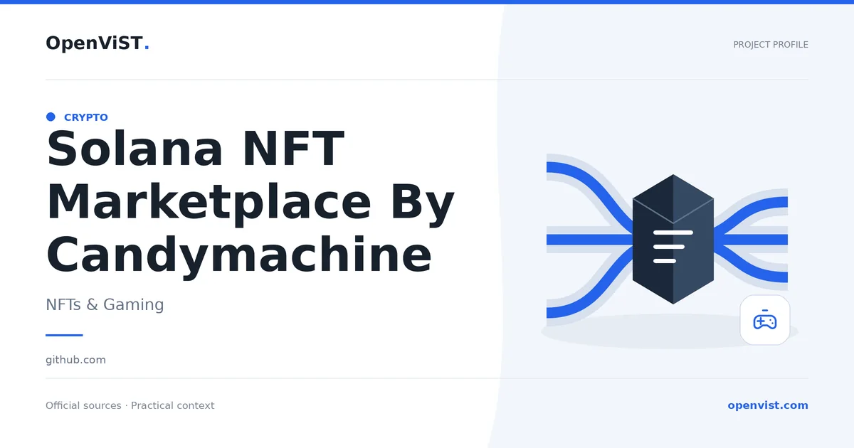 Solana NFT Marketplace By Candymachine — OpenViST project profile in NFTs & Gaming.