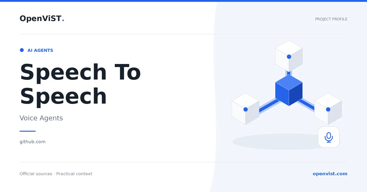 Speech To Speech — OpenViST project profile in Voice Agents.