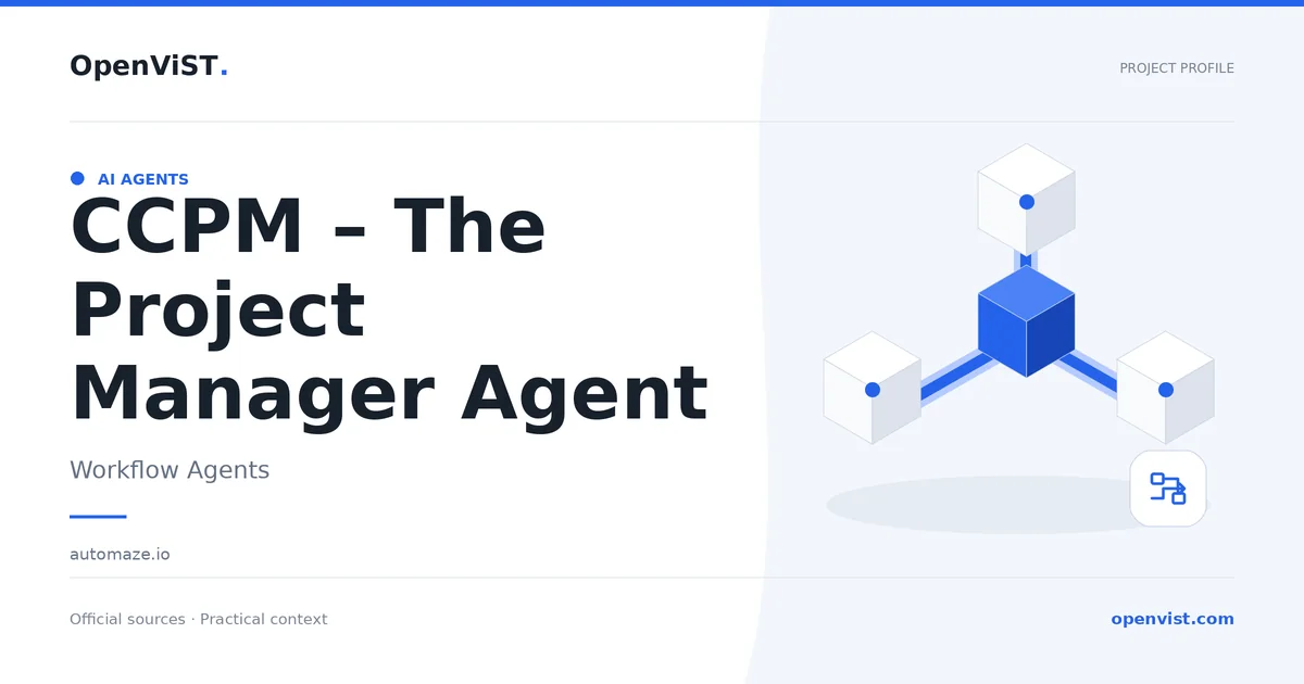 CCPM – The Project Manager Agent — OpenViST project profile in Workflow Agents.