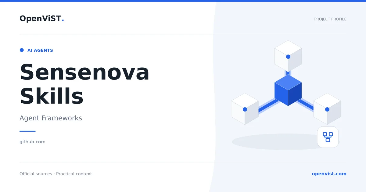 Sensenova Skills — OpenViST project profile in Agent Frameworks.