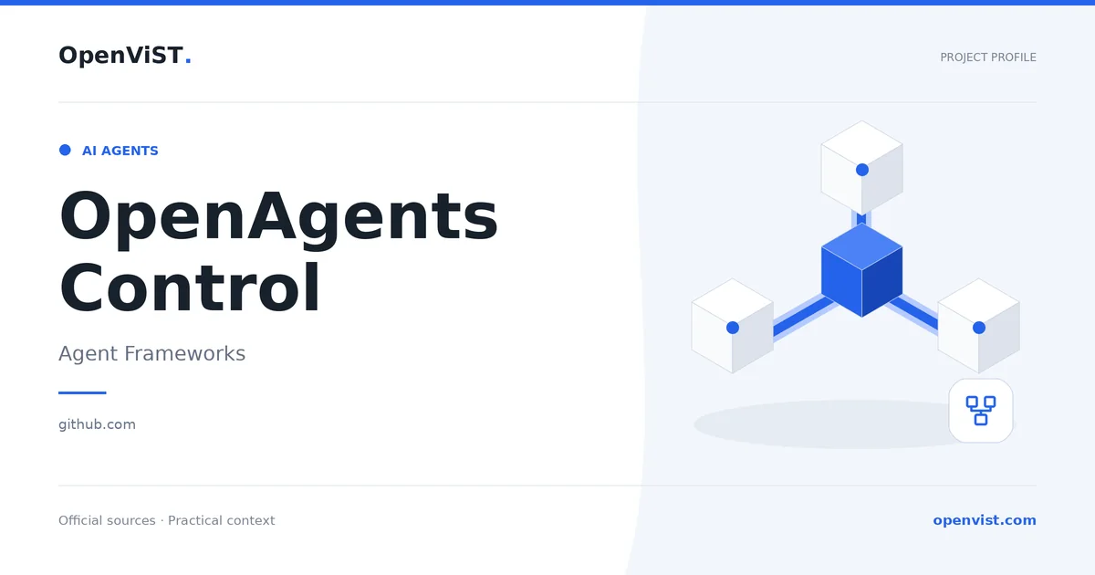 OpenAgents Control — OpenViST project profile in Agent Frameworks.