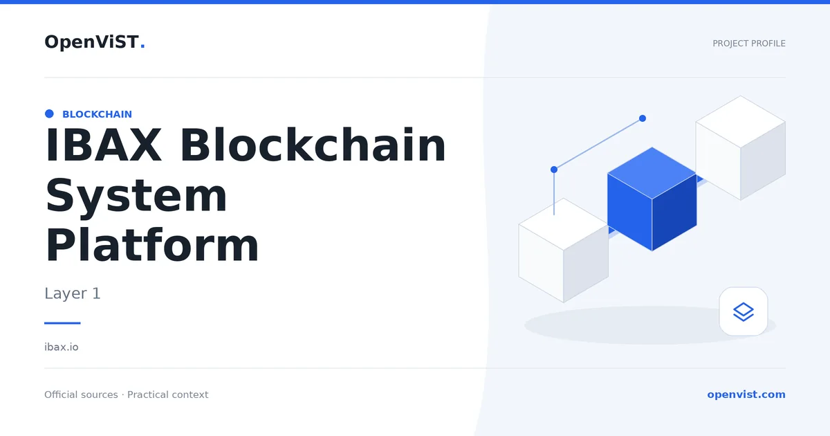 IBAX Blockchain System Platform — OpenViST project profile in Layer 1.
