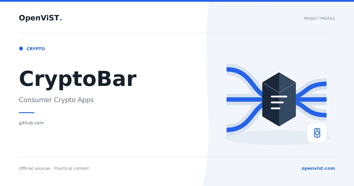 CryptoBar — OpenViST project profile in Consumer Crypto Apps.