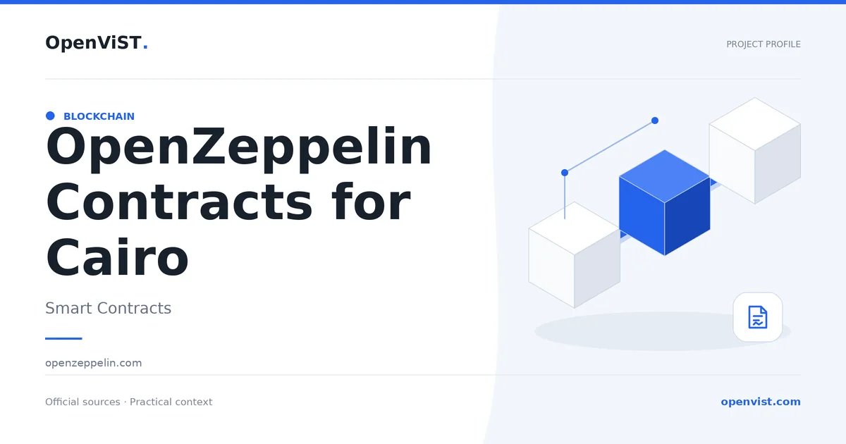 OpenZeppelin Contracts for Cairo — OpenViST project profile in Smart Contracts.