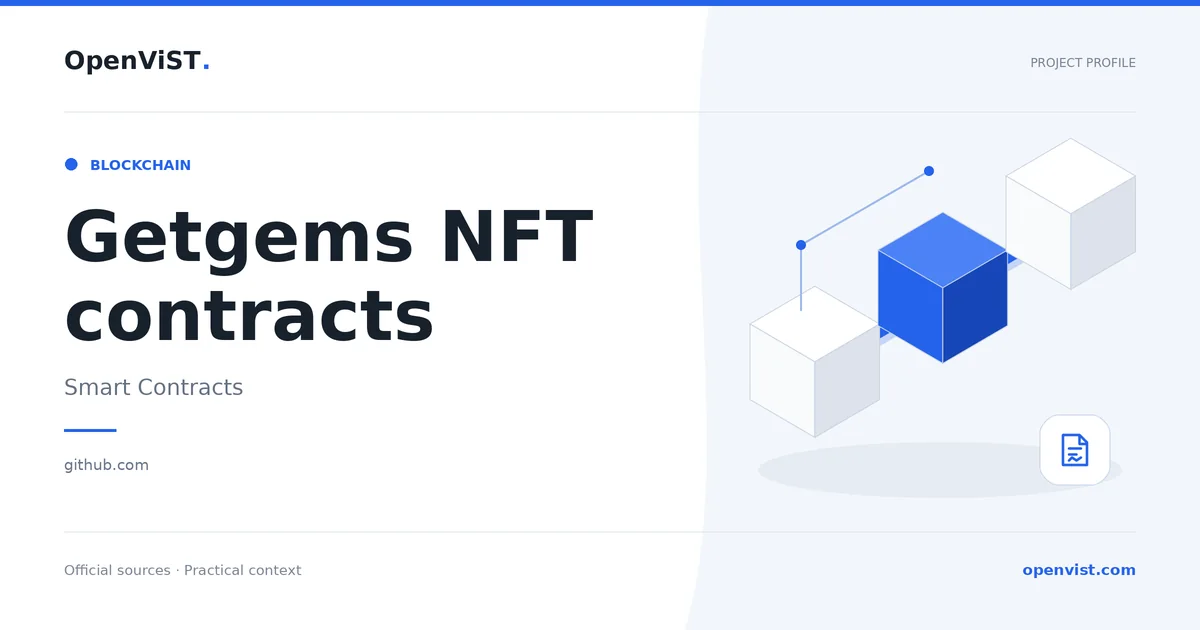Getgems NFT contracts — OpenViST project profile in Smart Contracts.