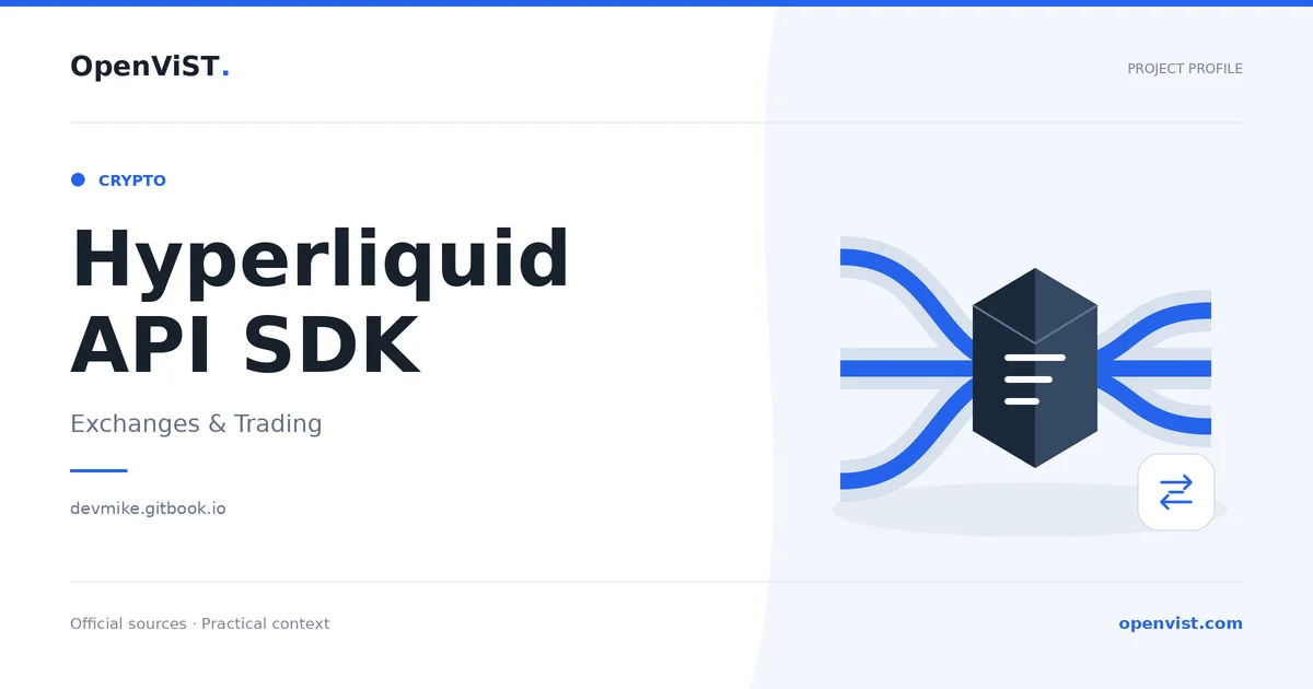 Hyperliquid API SDK — OpenViST project profile in Exchanges & Trading.
