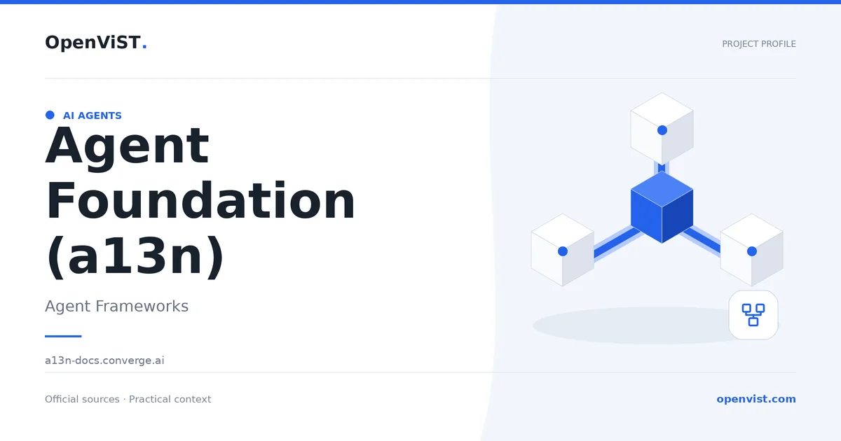 Agent Foundation (a13n) — OpenViST project profile in Agent Frameworks.
