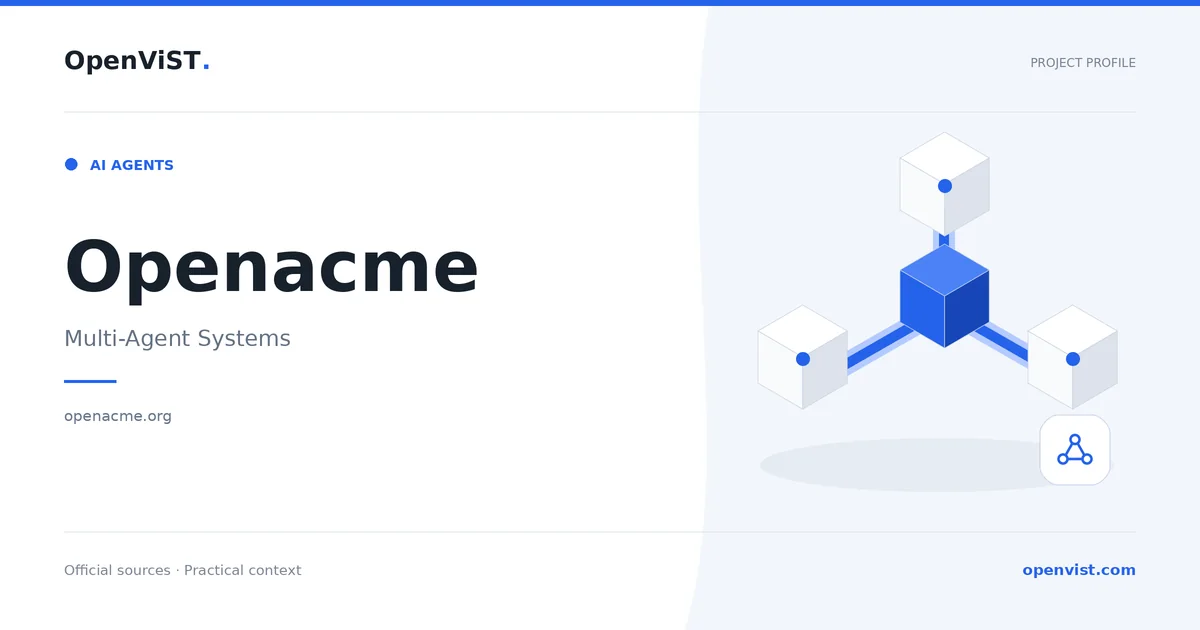 Openacme — OpenViST project profile in Multi-Agent Systems.