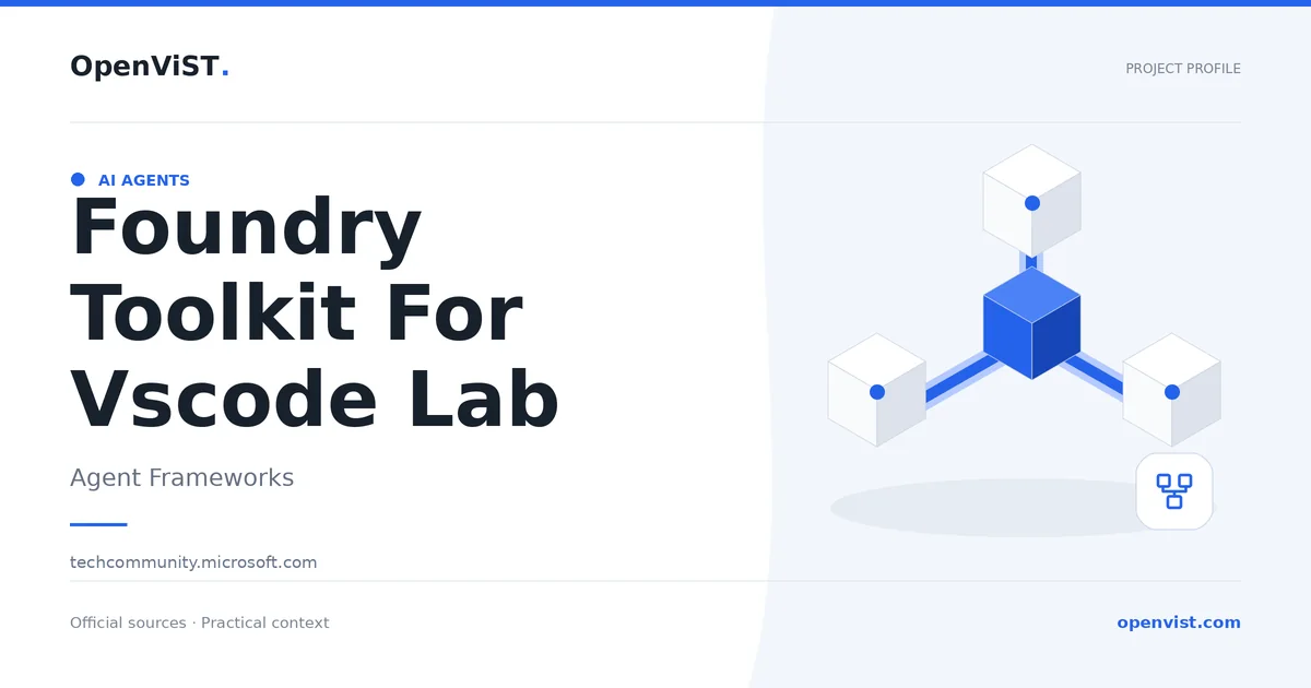 Foundry Toolkit For Vscode Lab — OpenViST project profile in Agent Frameworks.