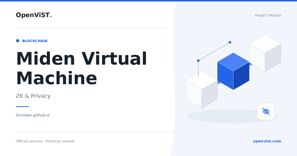 Miden Virtual Machine — OpenViST project profile in ZK & Privacy.