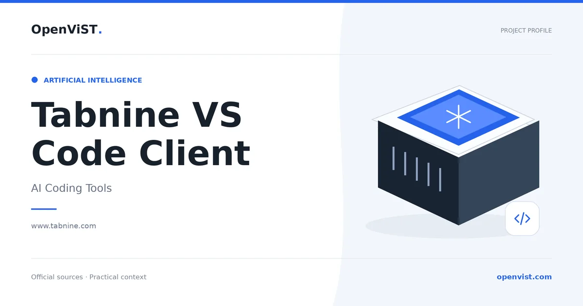 Tabnine VS Code Client — OpenViST project profile in AI Coding Tools.
