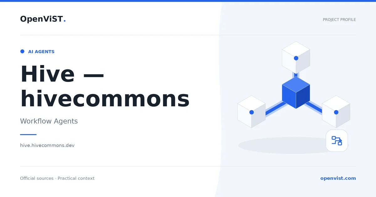 Hive — hivecommons — OpenViST project profile in Workflow Agents.