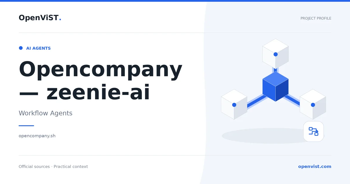 Opencompany — zeenie-ai — OpenViST project profile in Workflow Agents.