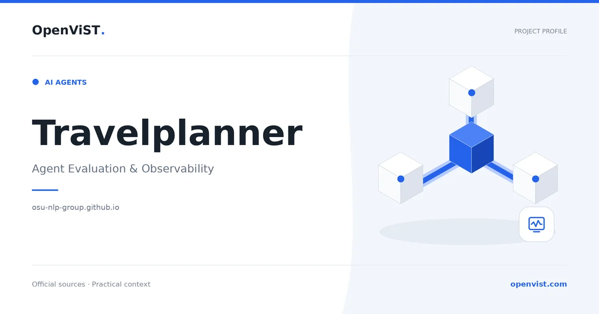 Travelplanner — OpenViST project profile in Agent Evaluation & Observability.
