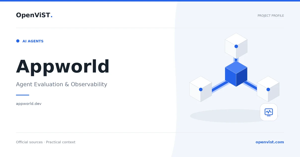 Appworld — OpenViST project profile in Agent Evaluation & Observability.