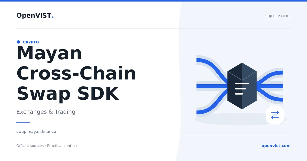 Mayan Cross-Chain Swap SDK — OpenViST project profile in Exchanges & Trading.