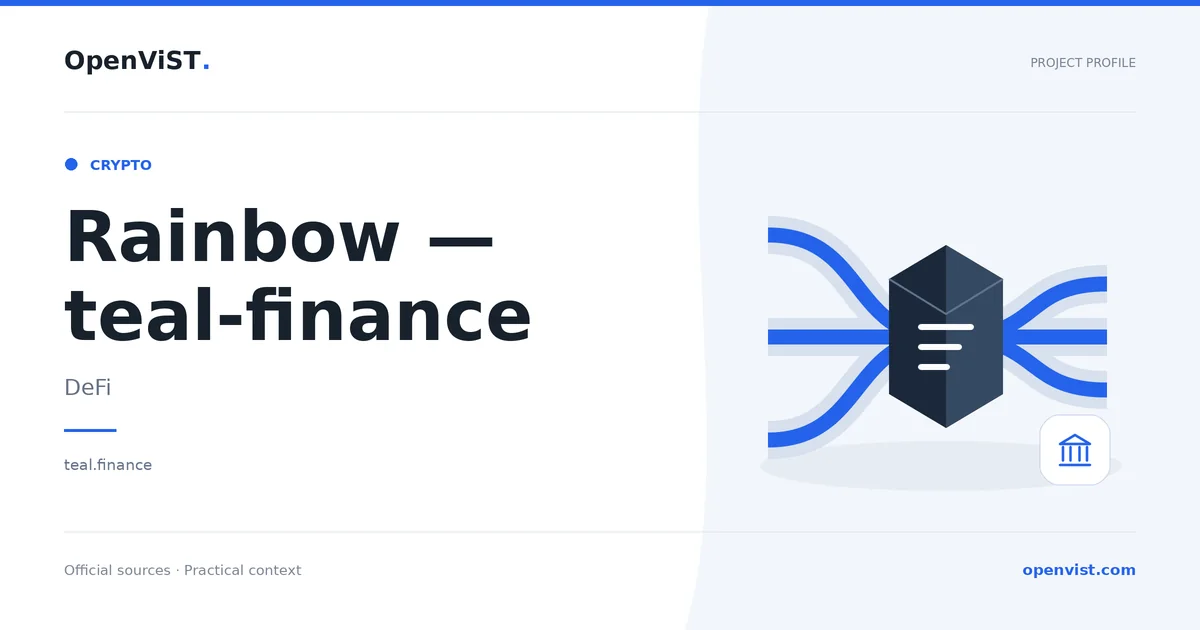 Rainbow — teal-finance — OpenViST project profile in DeFi.