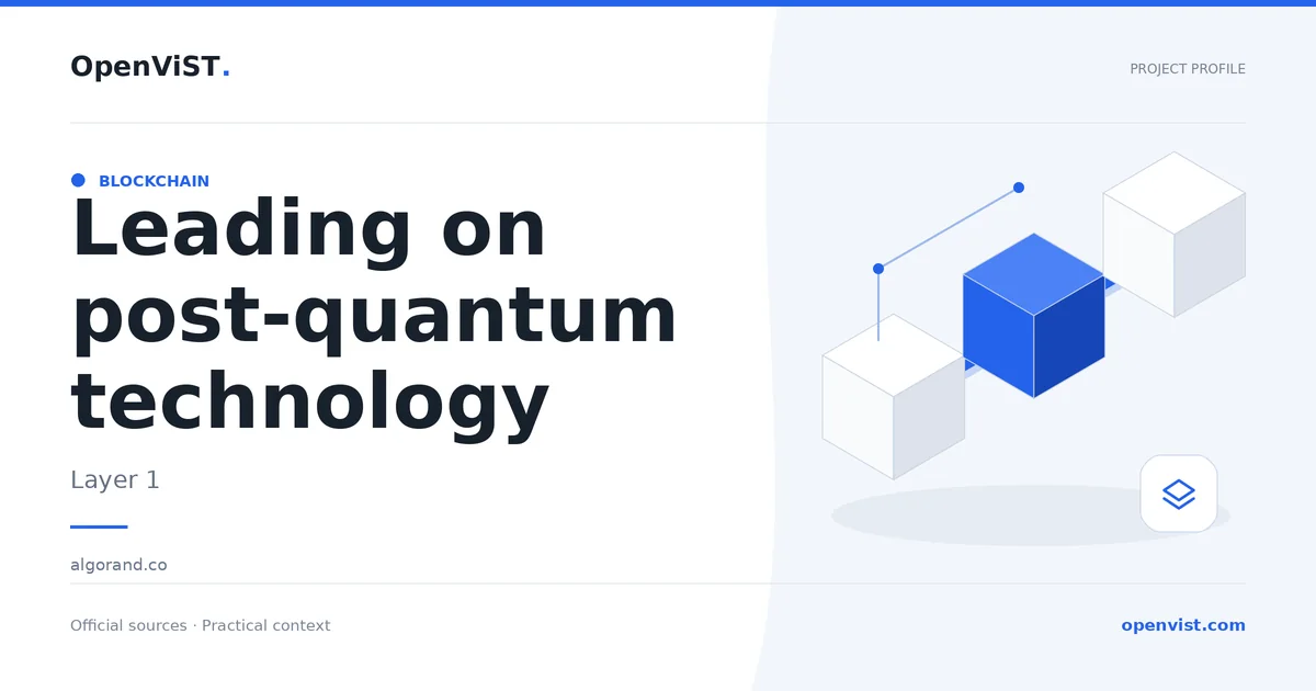 Leading on post-quantum technology — OpenViST project profile in Layer 1.