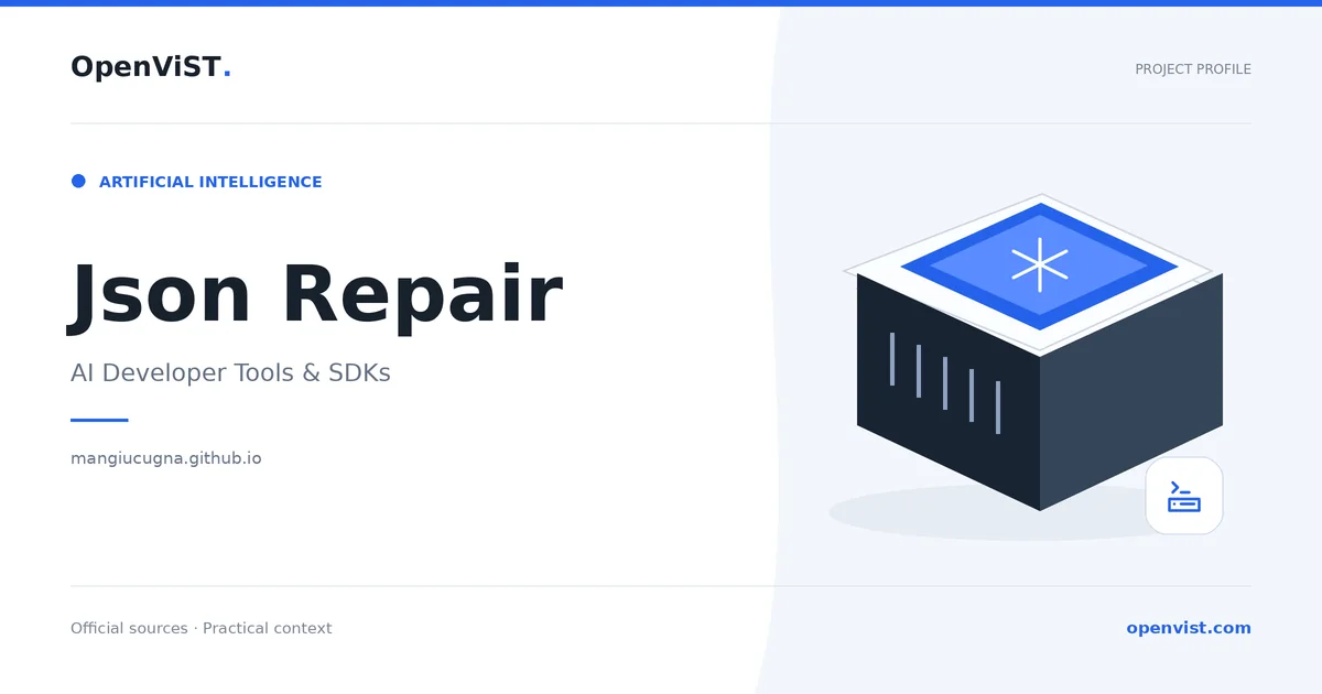 Json Repair — OpenViST project profile in AI Developer Tools & SDKs.