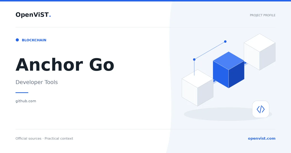 Anchor Go — OpenViST project profile in Developer Tools.