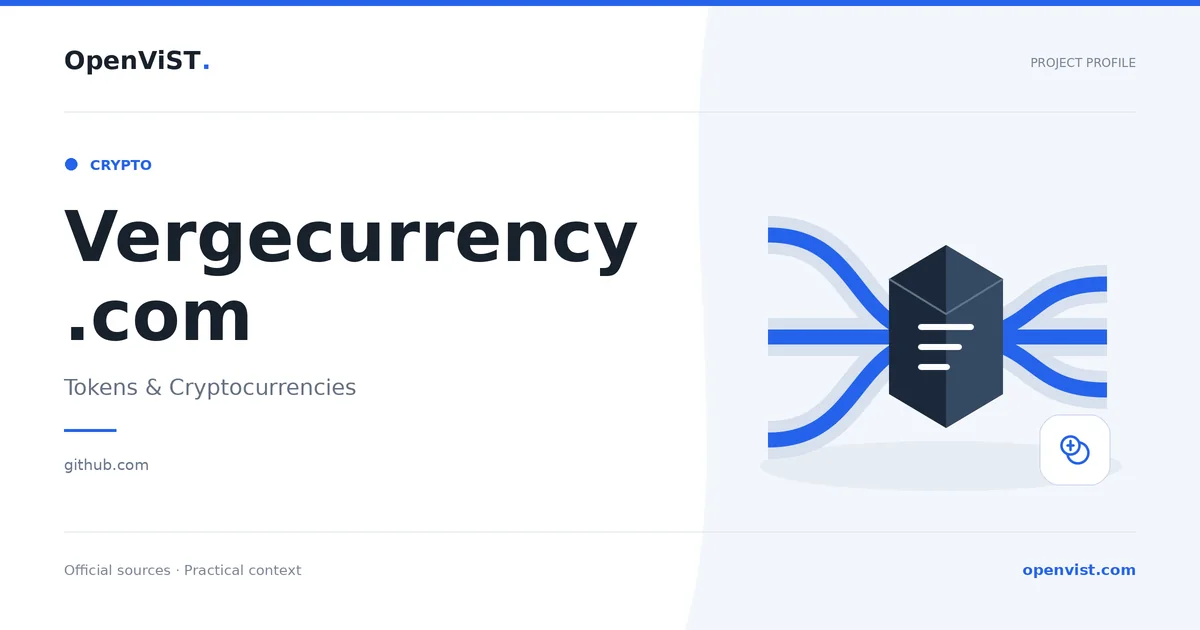 Vergecurrency.com — OpenViST project profile in Tokens & Cryptocurrencies.