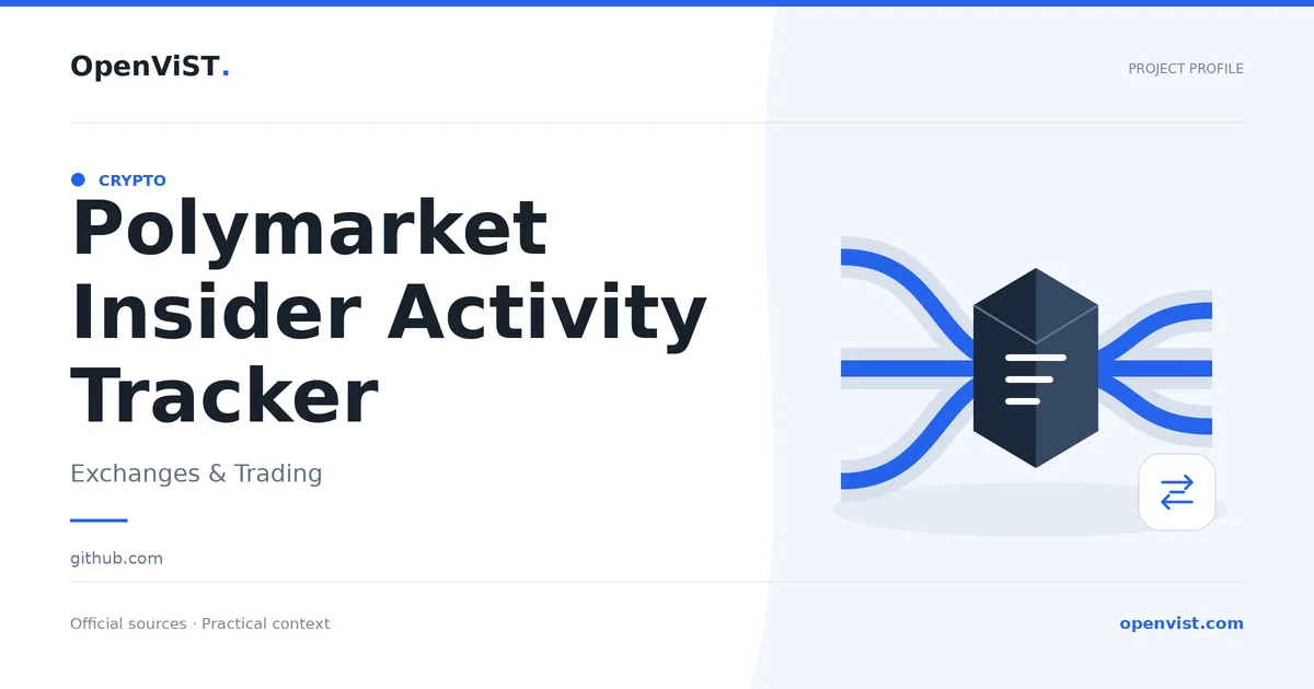 Polymarket Insider Activity Tracker — OpenViST project profile in Exchanges & Trading.