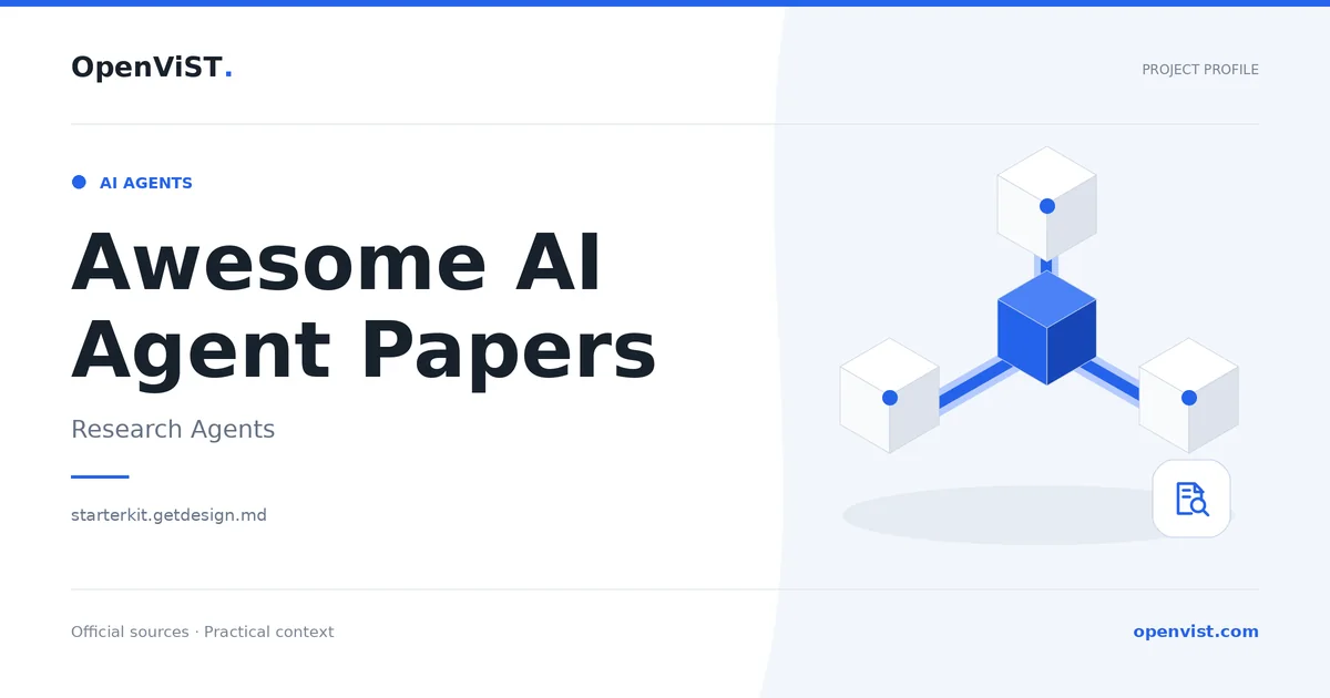 Awesome AI Agent Papers — OpenViST project profile in Research Agents.