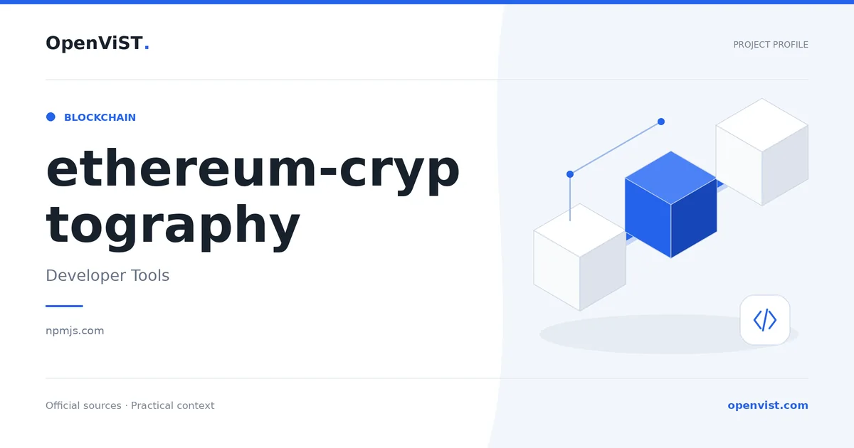 ethereum-cryptography — OpenViST project profile in Developer Tools.