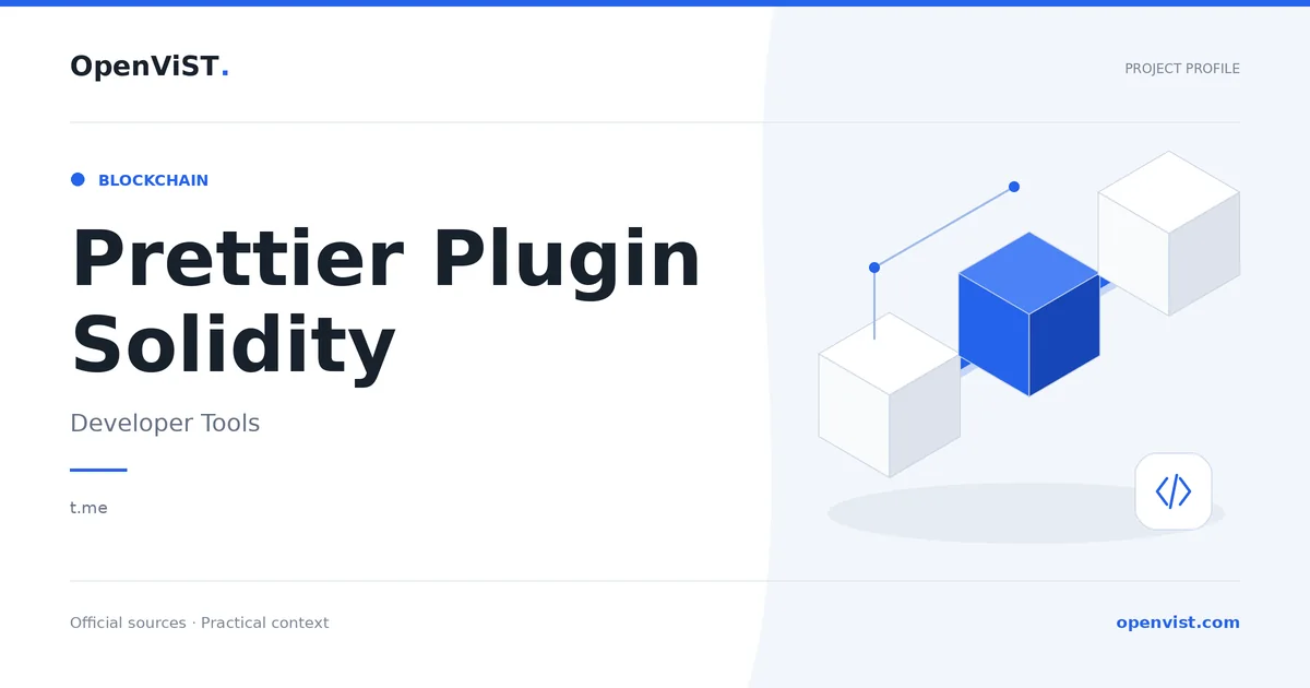 Prettier Plugin Solidity — OpenViST project profile in Developer Tools.