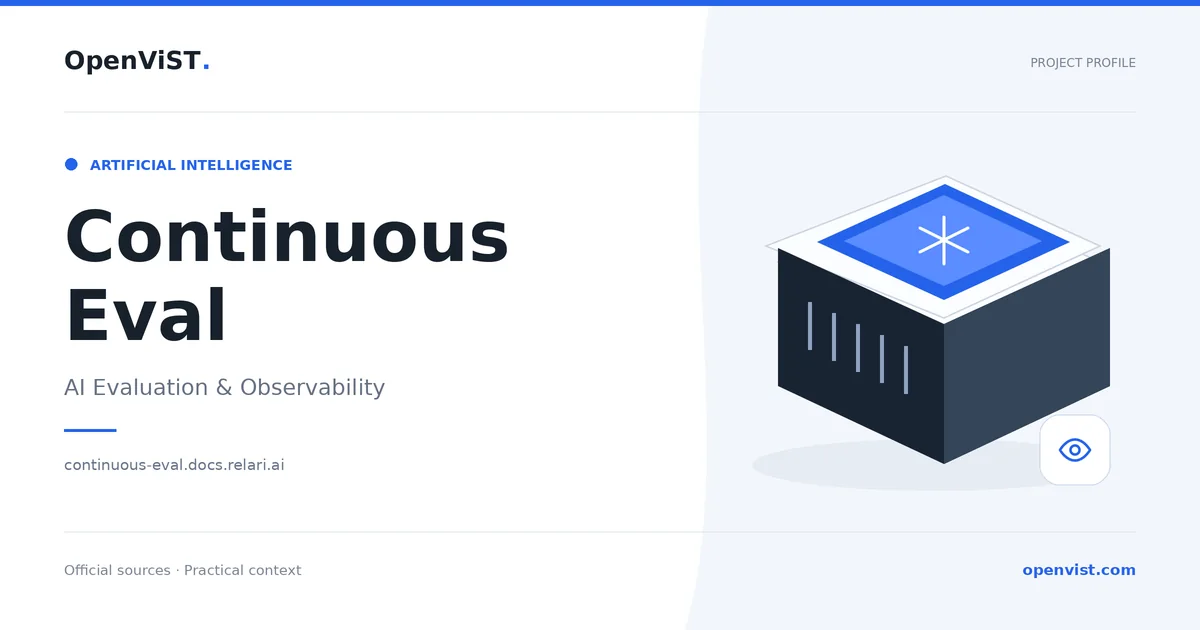 Continuous Eval — OpenViST project profile in AI Evaluation & Observability.