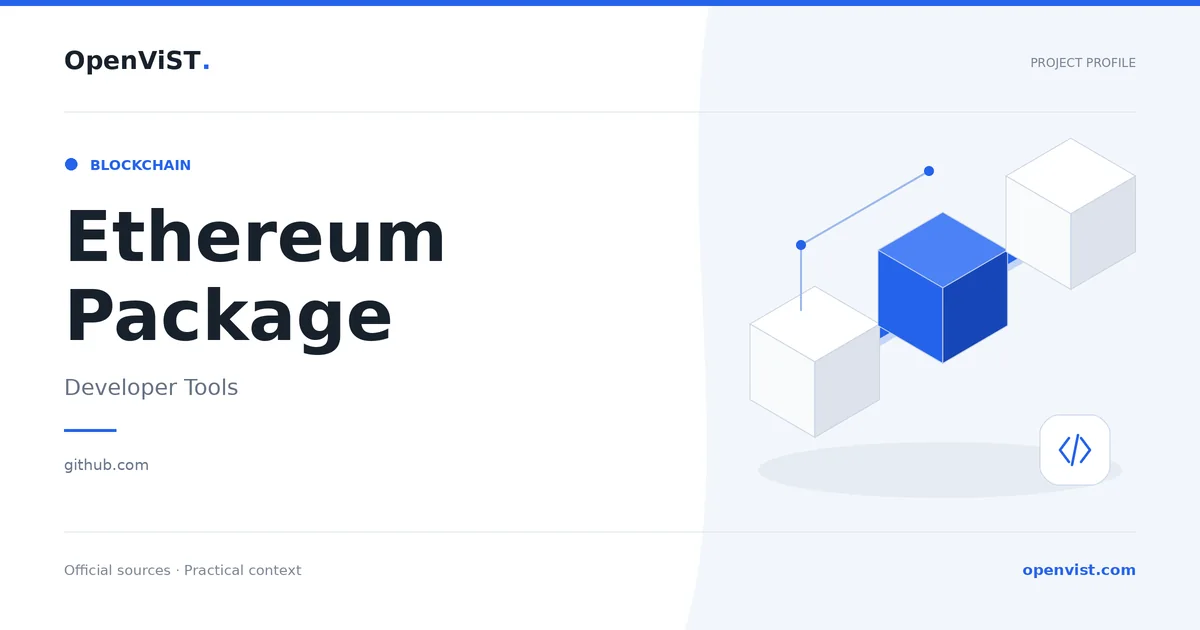 Ethereum Package — OpenViST project profile in Developer Tools.
