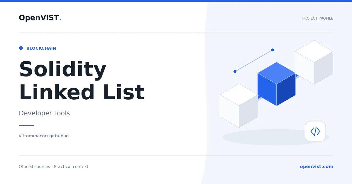 Solidity Linked List — OpenViST project profile in Developer Tools.
