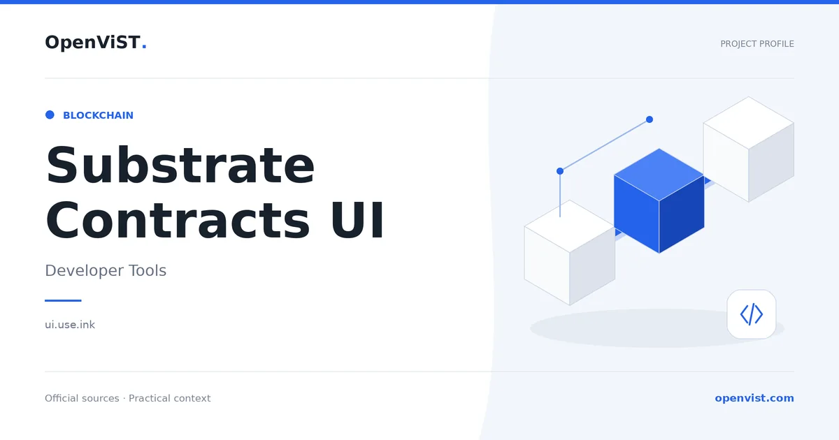Substrate Contracts UI — OpenViST project profile in Developer Tools.