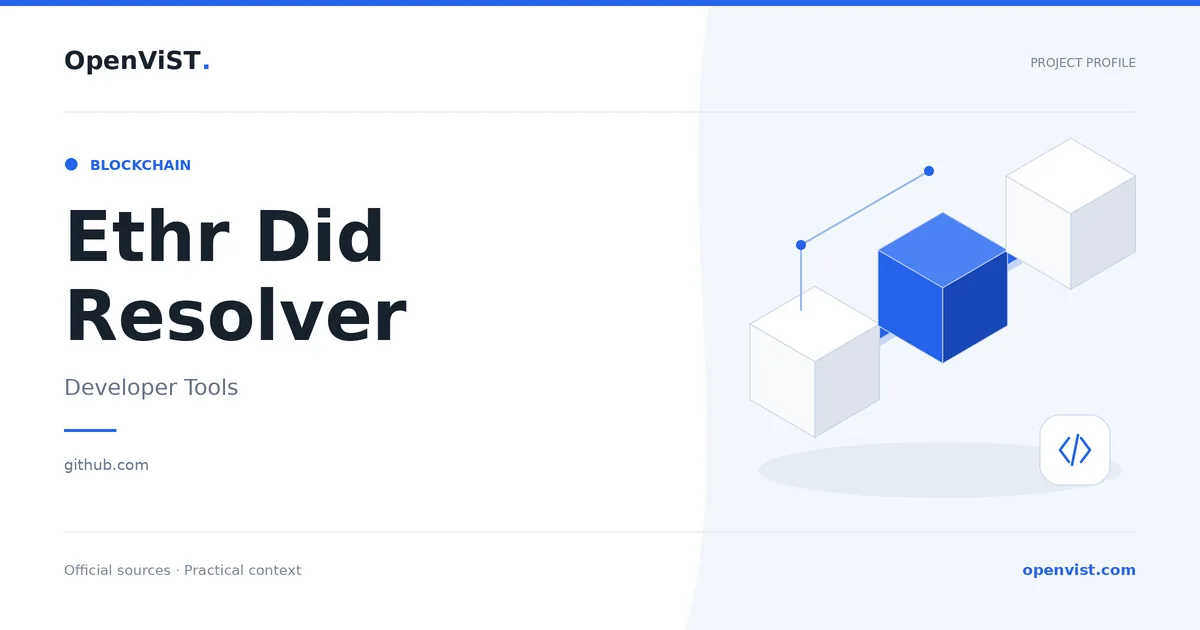 Ethr Did Resolver — OpenViST project profile in Developer Tools.