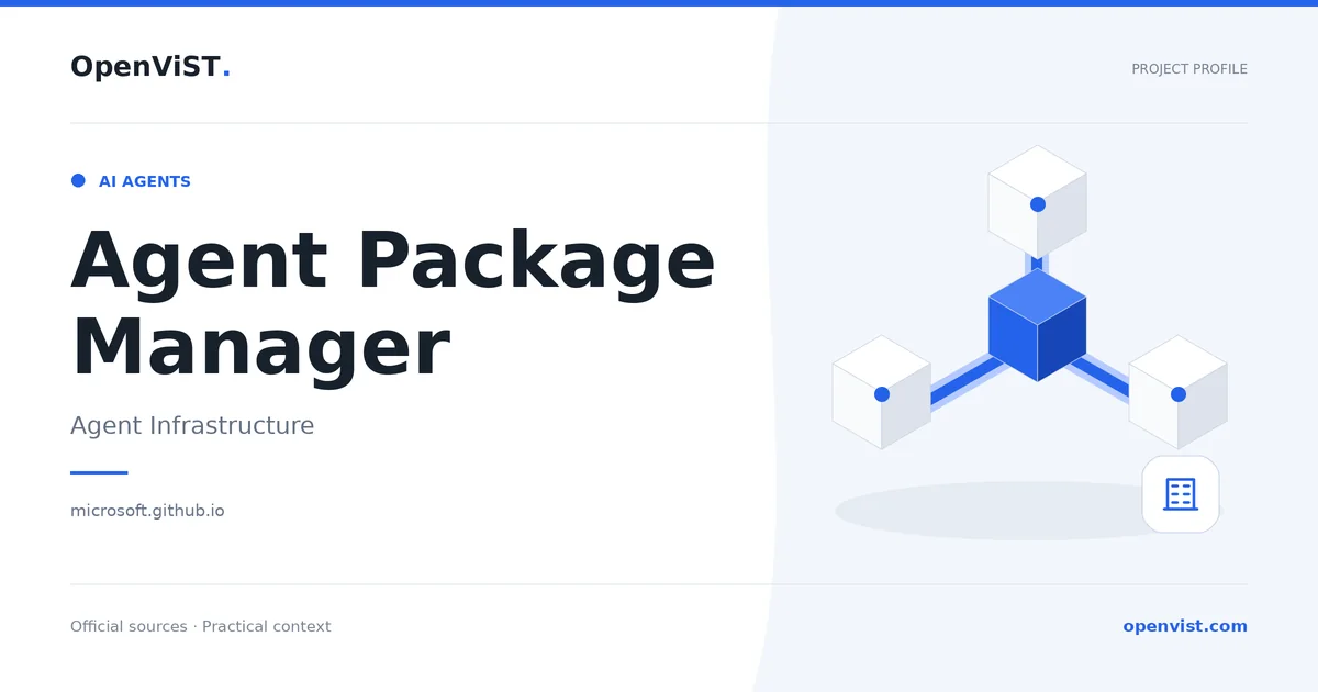 Agent Package Manager — OpenViST project profile in Agent Infrastructure.