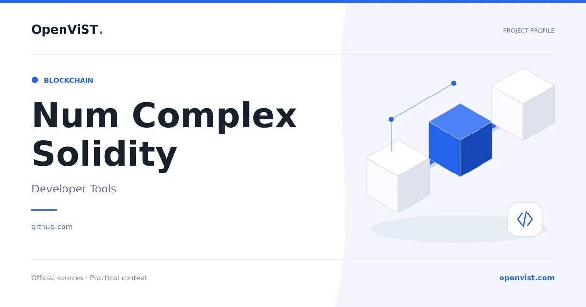 Num Complex Solidity — OpenViST project profile in Developer Tools.